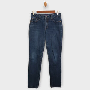 NYDJ Legging Jeans Womens 6 Blue Dark Wash Mid Rise Stretch Lift Tuck Technology